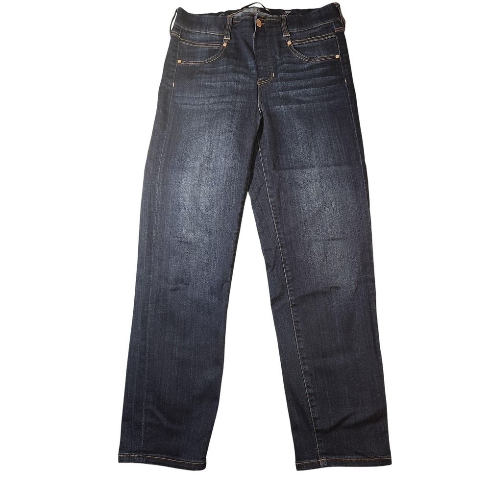 Liverpool Jeans‎ Womens 10P Petite Dark Wash Slim Mid Rise Stretch Denim Blue